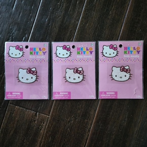 NWT Lot of 3 Hello Kitty Body Jewelry Sparkle Glitter Dress Up Cosplay Party New - Picture 1 of 4